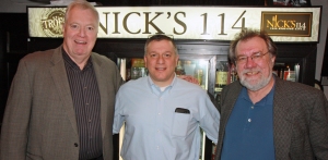 Joe Farrell (left) and Joe Farley (right) with Nick Nichols at Nick's 114 in New Cumberland. 